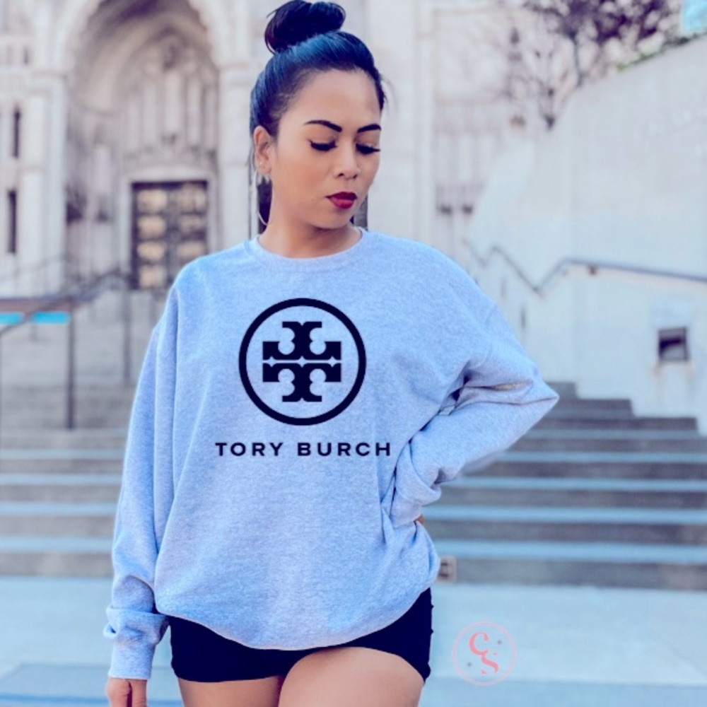 Tory B inspired sweatshirt. This item is handmade using HTV